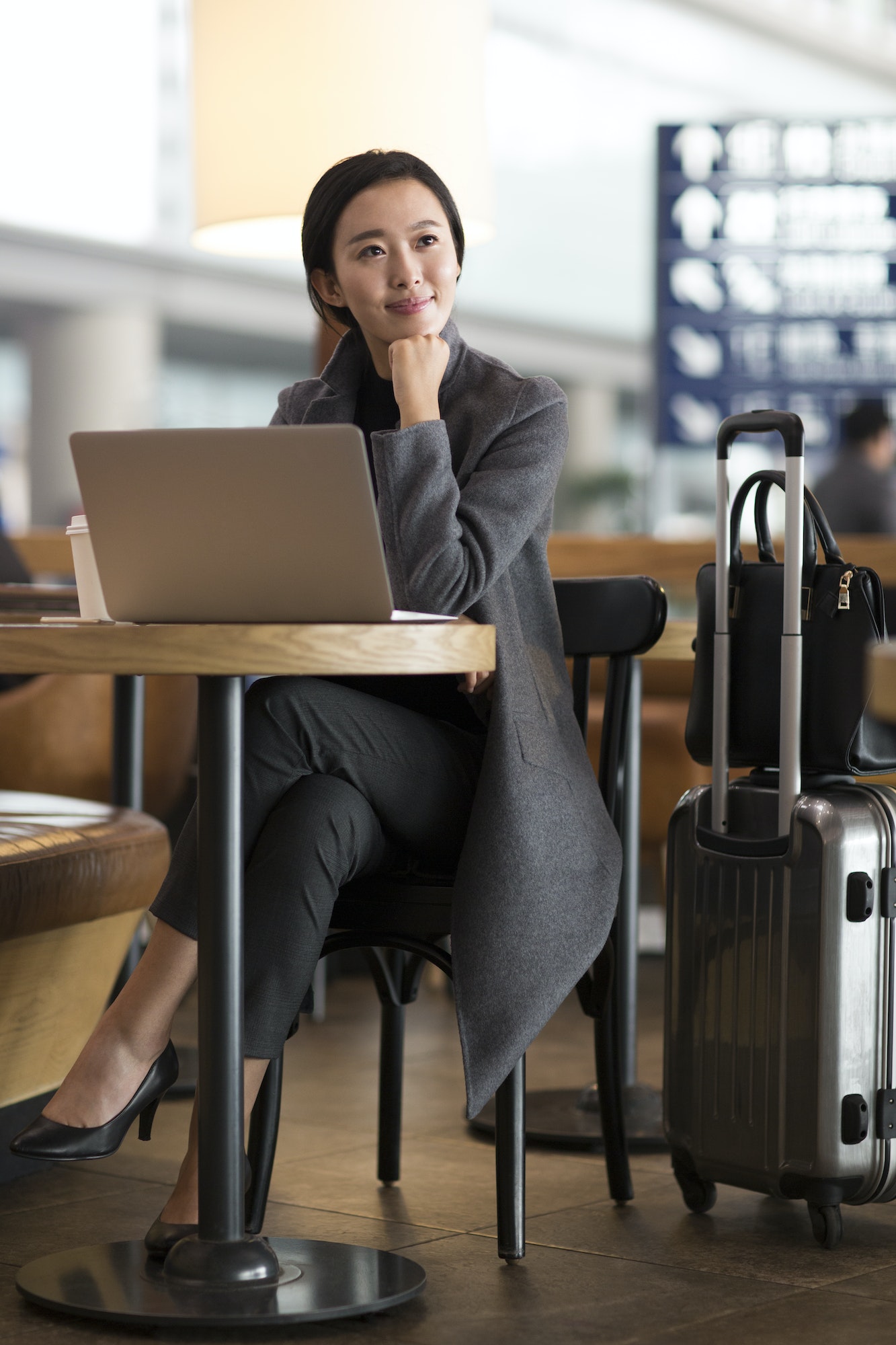Businesswoman waiting in airport